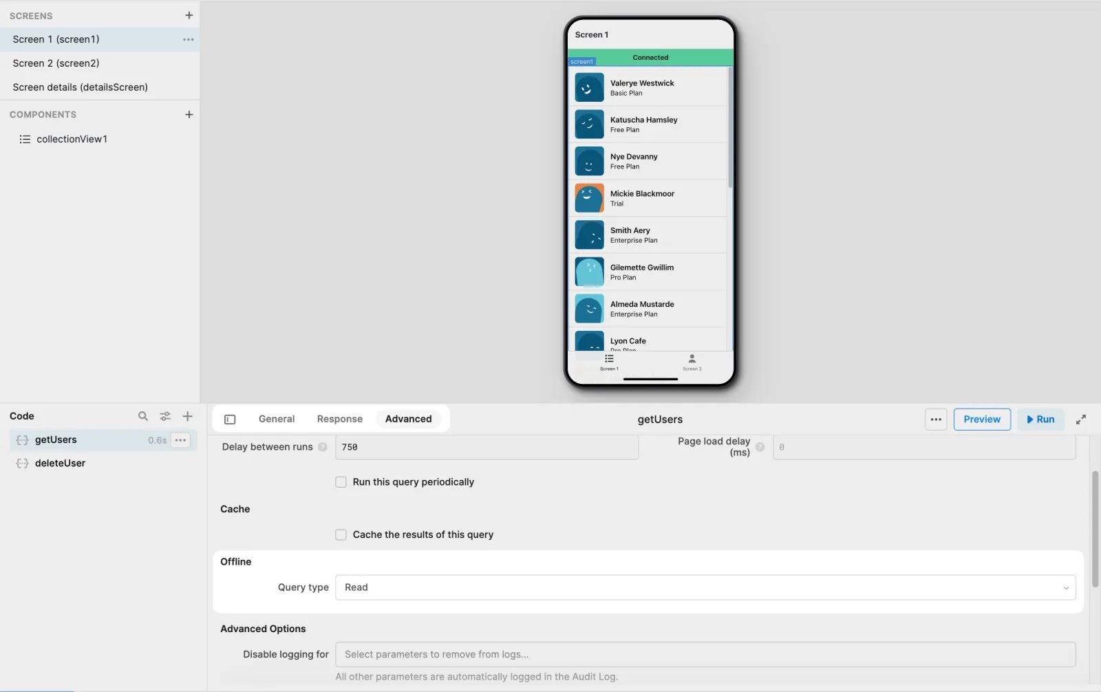 Configure offline query type