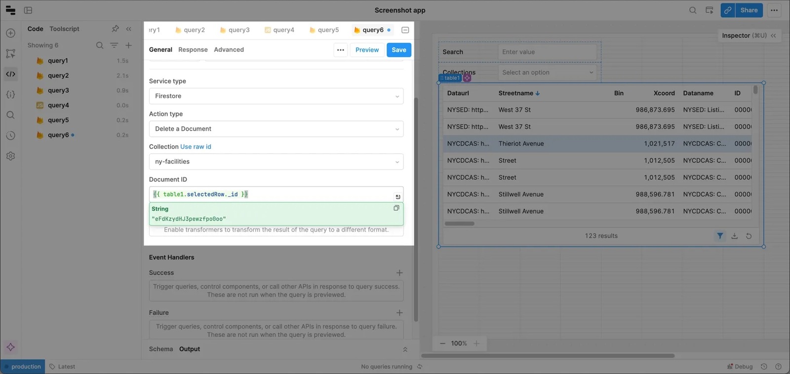 Delete document query