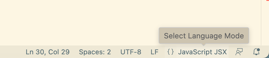 Select language mode for JSX