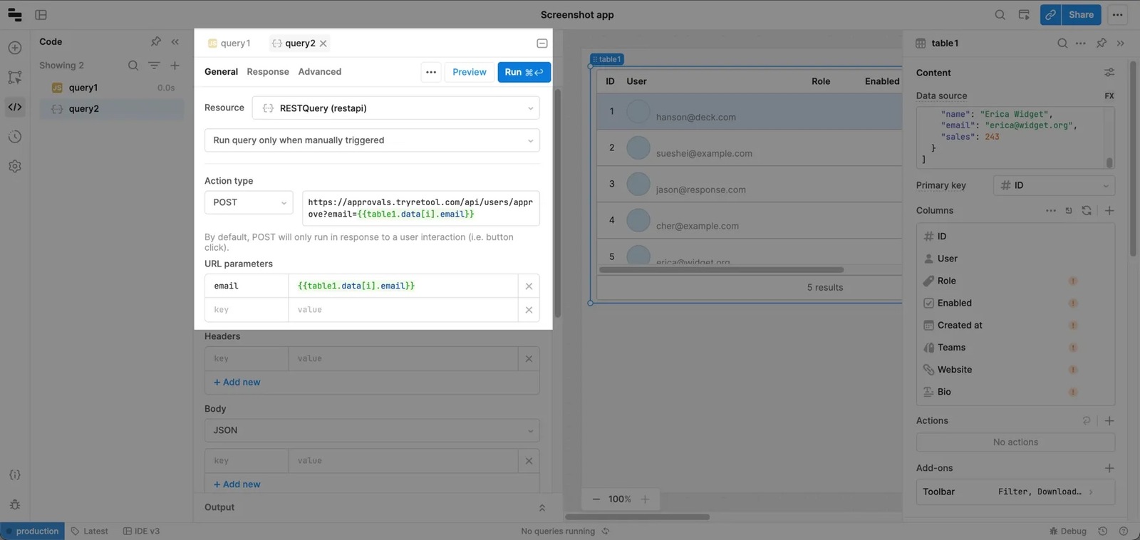 Adding a REST query