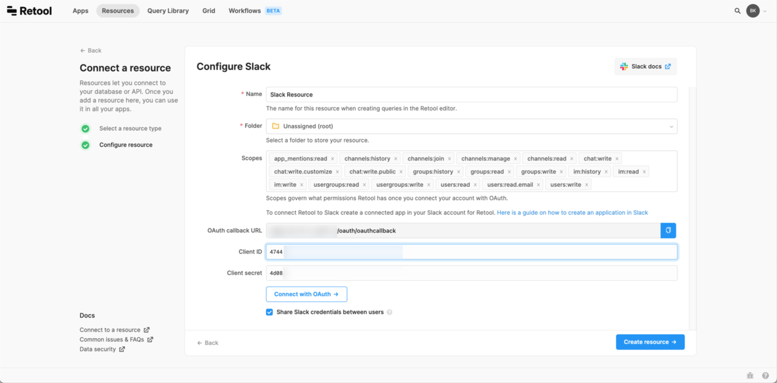 Configure OAuth