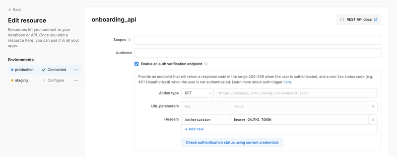 OAuth verification endpoint