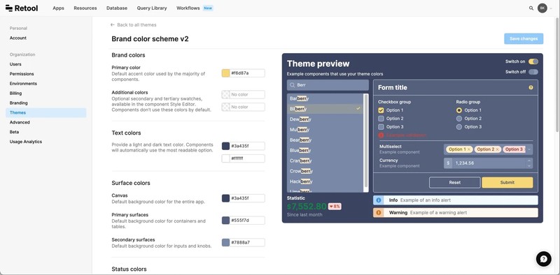 Theme editor and preview