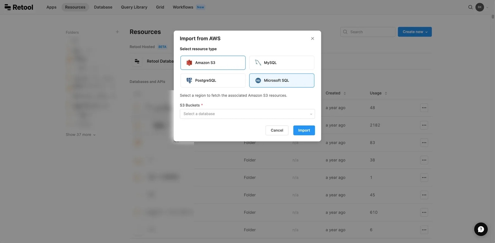 Selecting import details