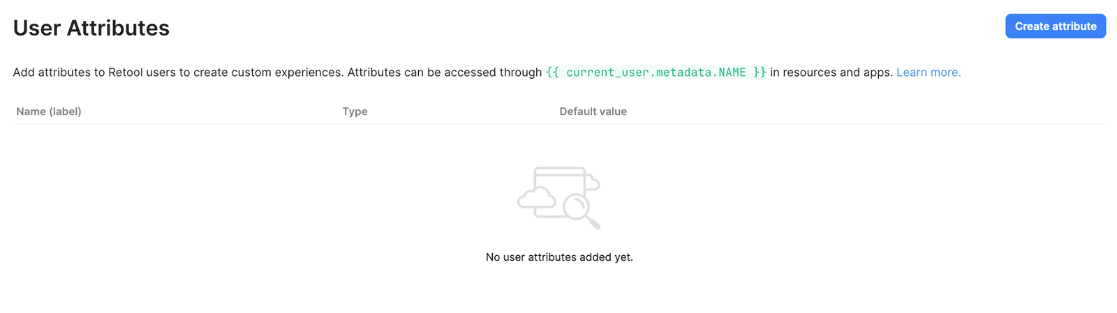 Create User Attribute