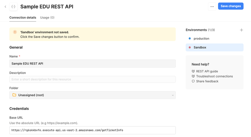 Assign API to Sandbox