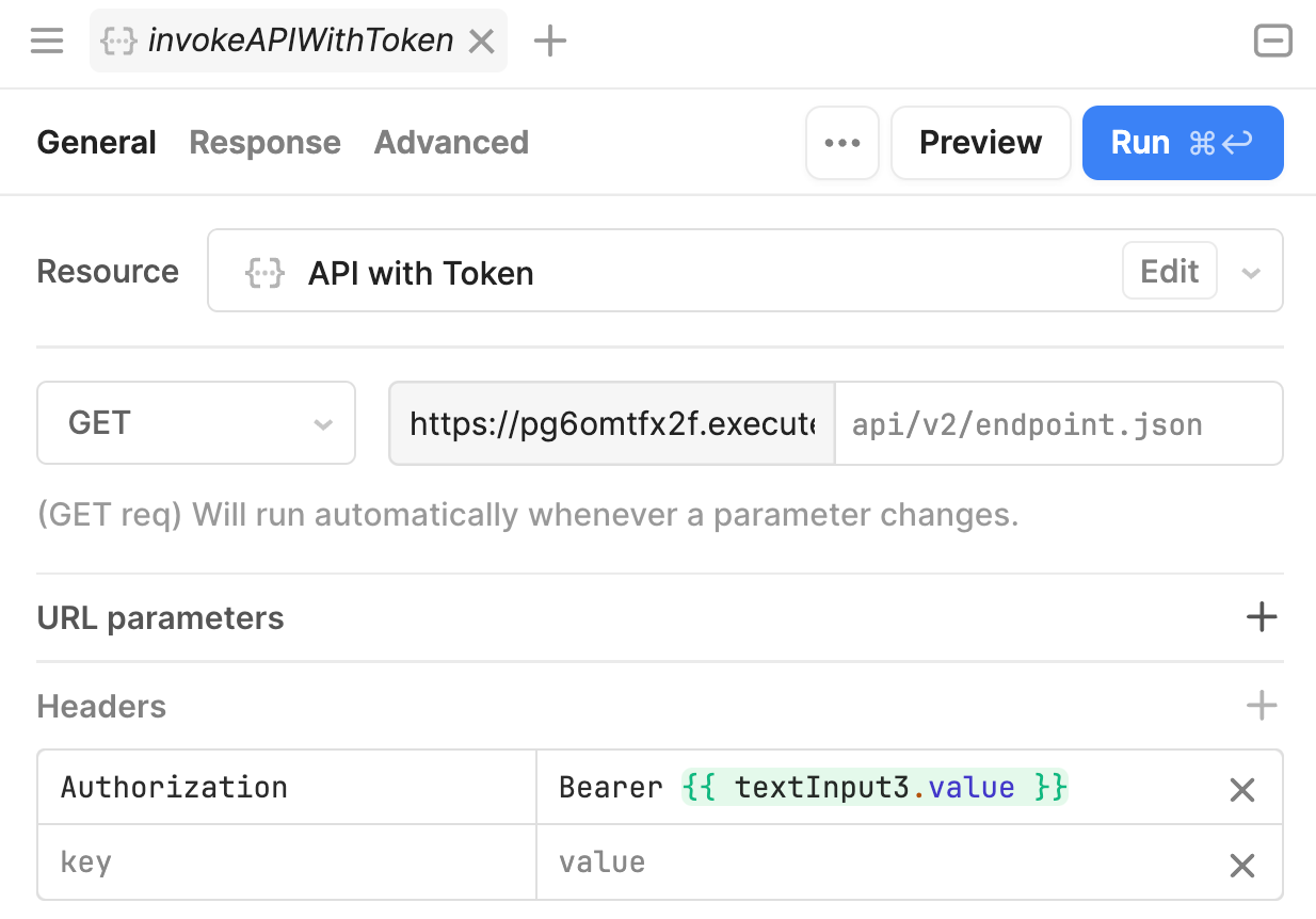 Environment variable for token