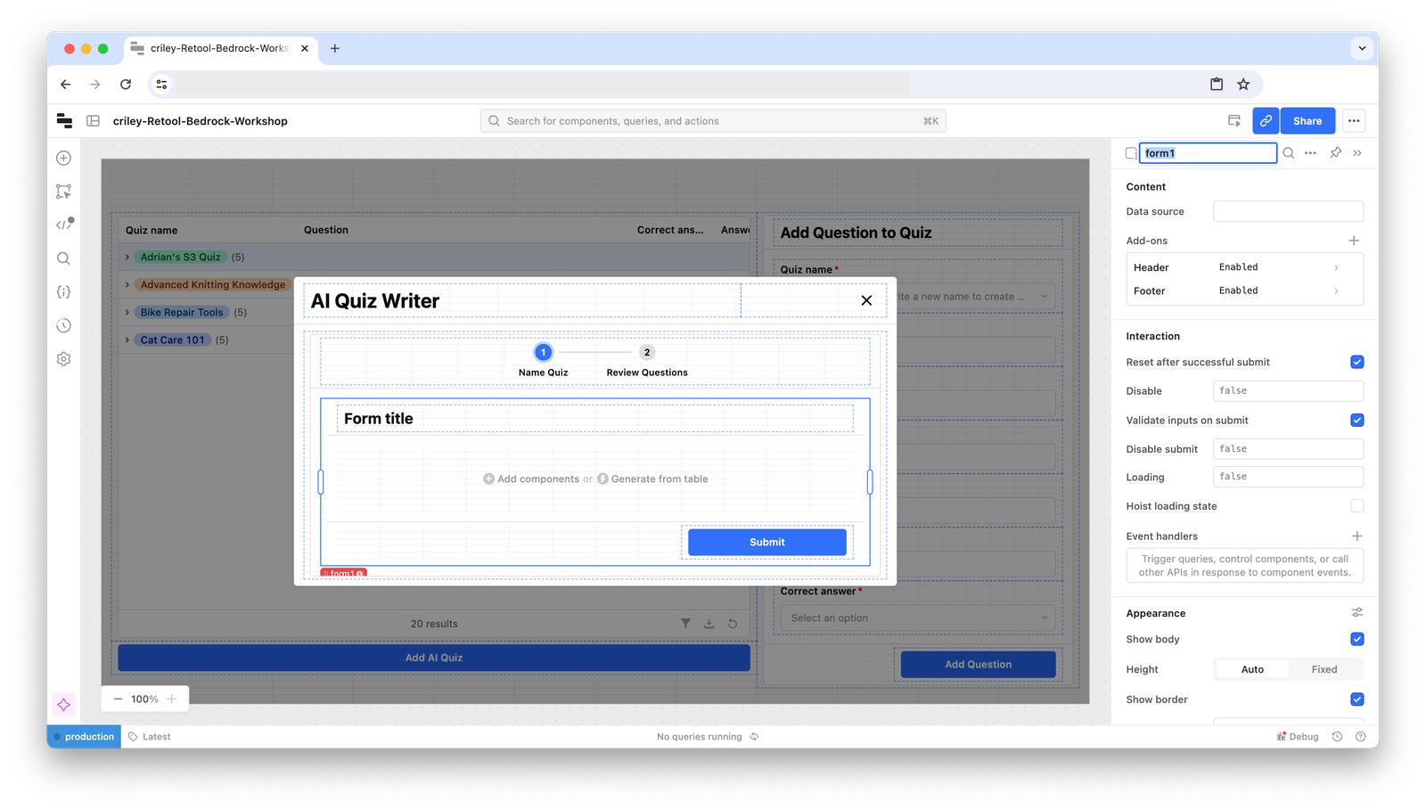 Place Form Component