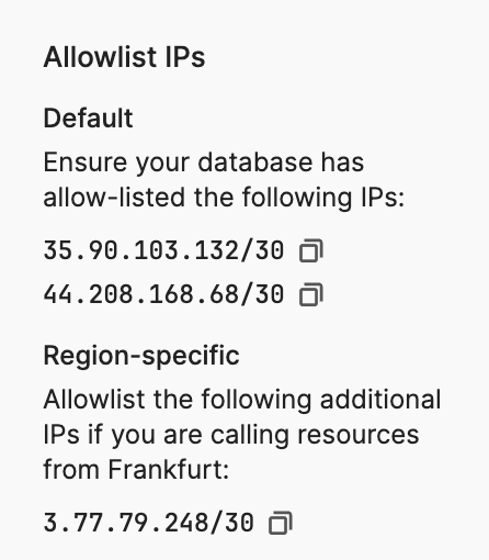 Allowlist IPs