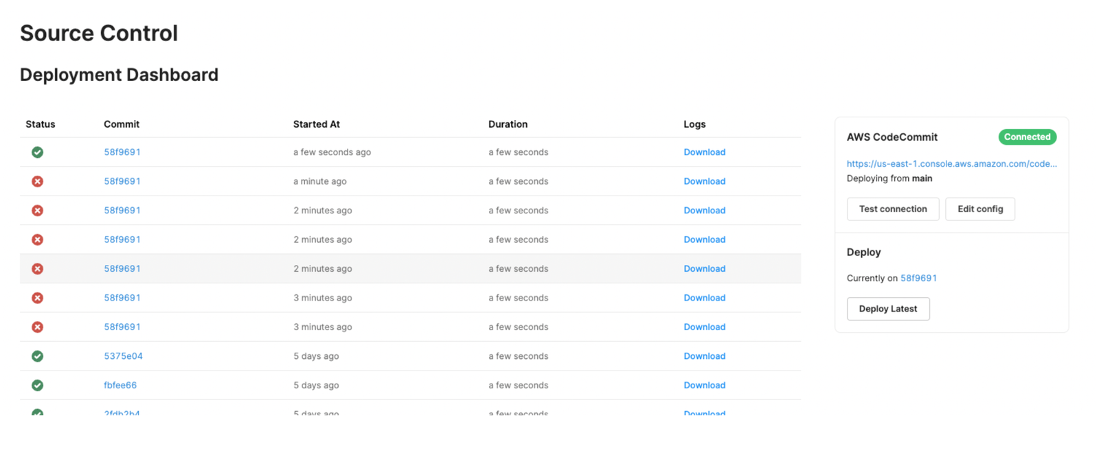 Deployment Dashboard