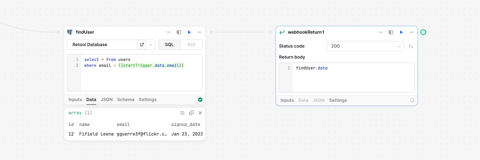 A block referencing data from a previous block