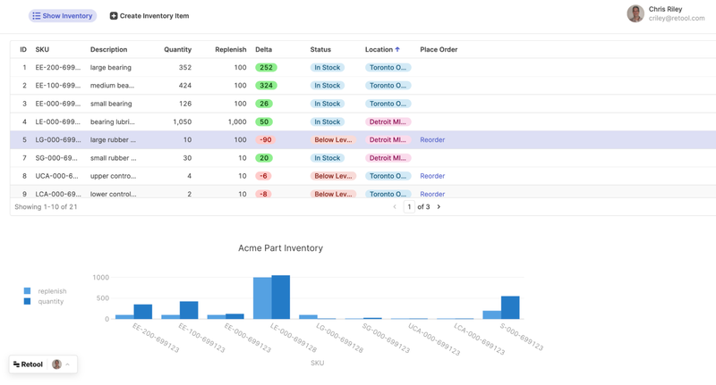 Completed show inventory app