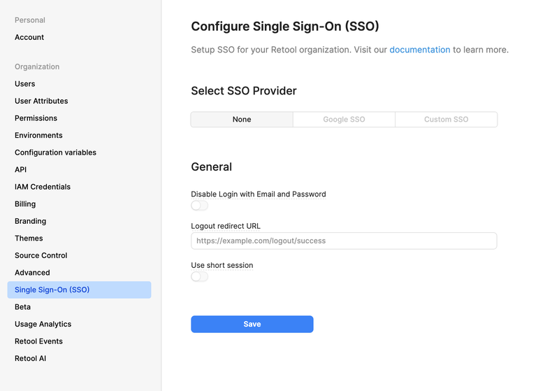 Disable standard authentication and enforce SSO.