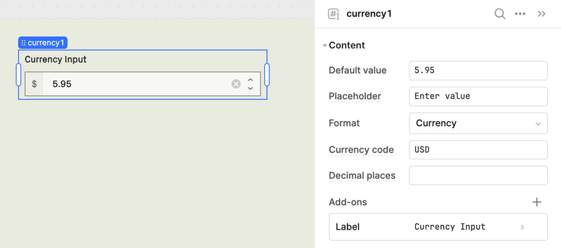 Currency input