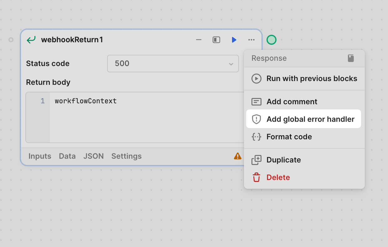 Configure a global error handler