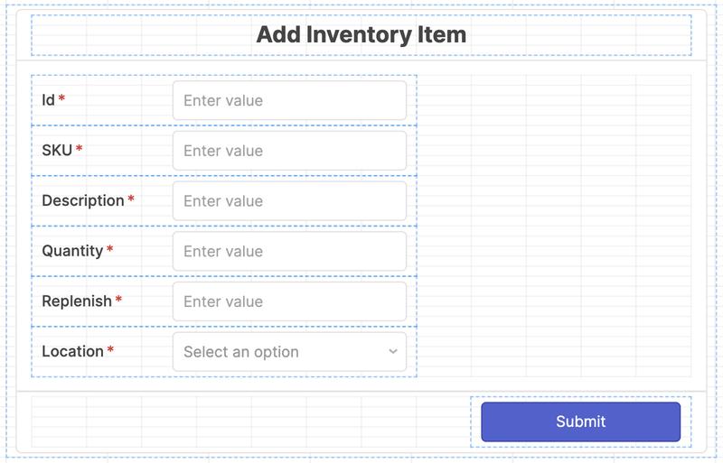 Create inventory form