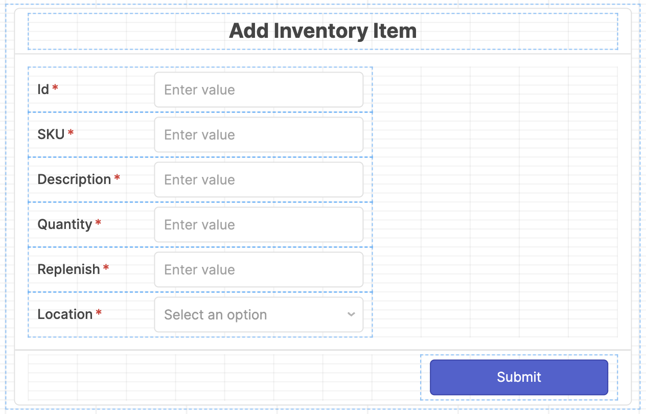 Create inventory form