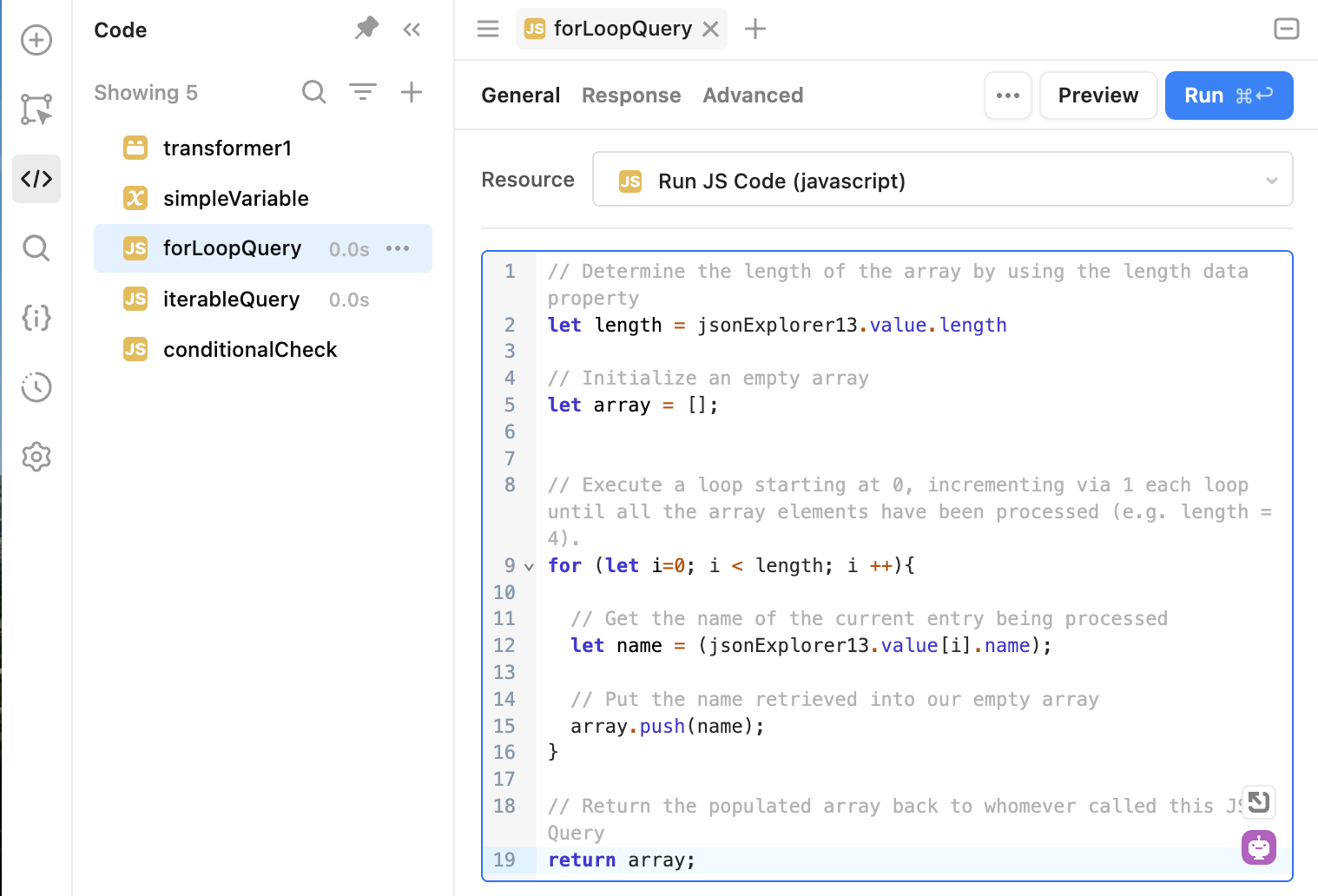 JS Query forLoopQuery