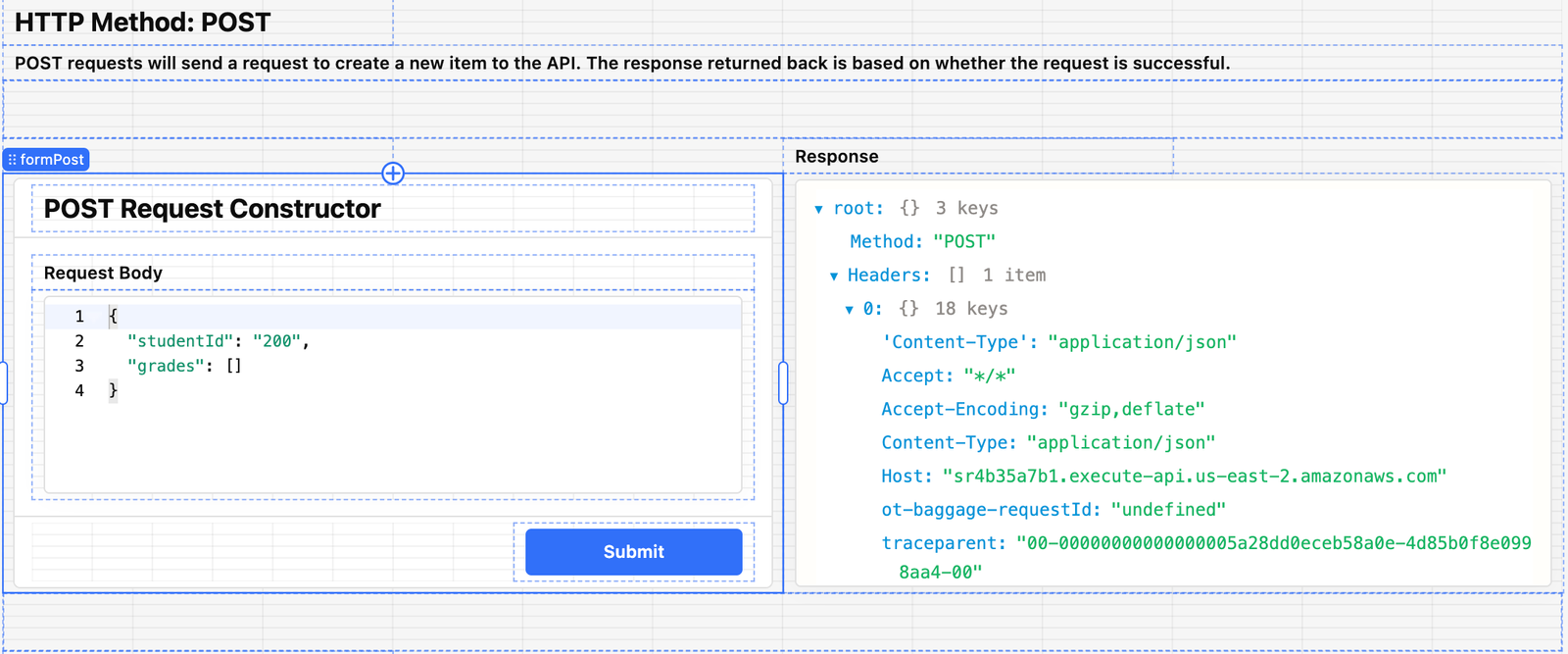 POST request form