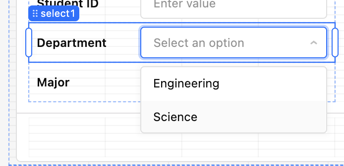 select1 component values