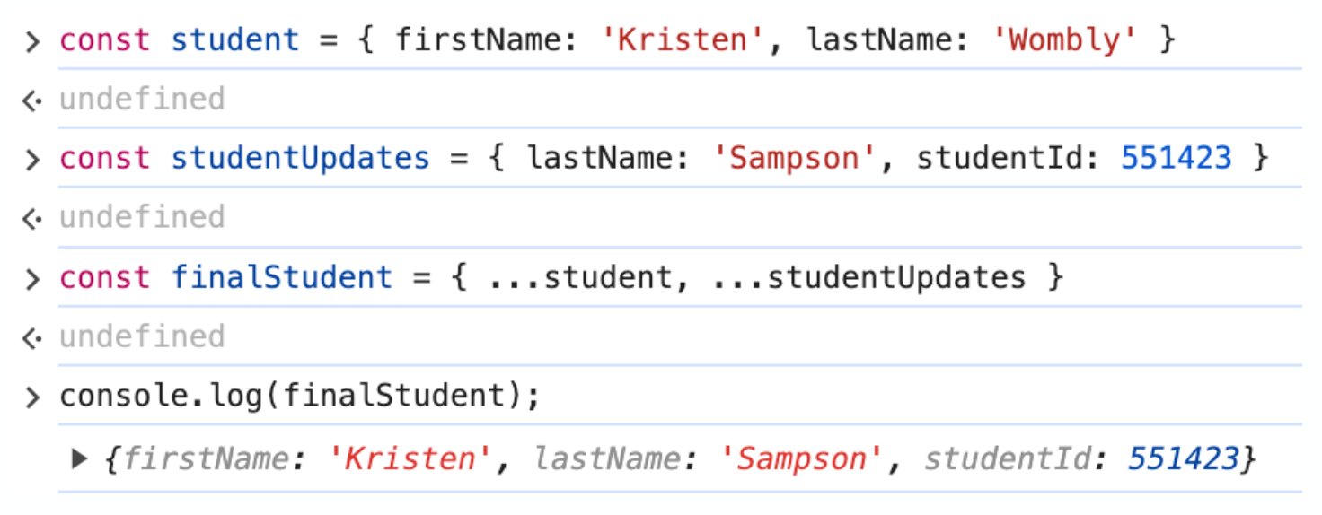 Spread operator example