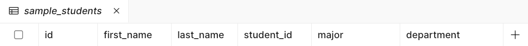 sample_students table