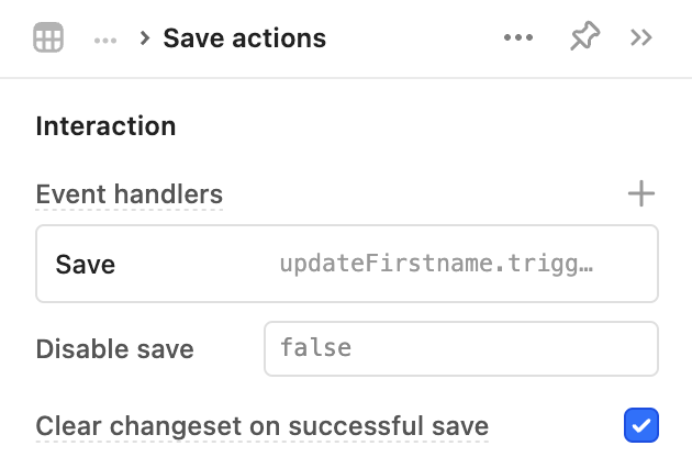Save actions