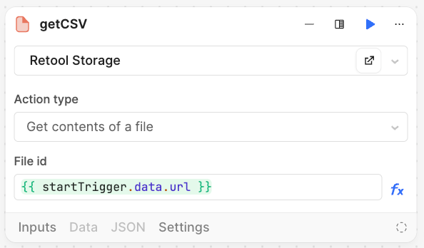 getCSV block
