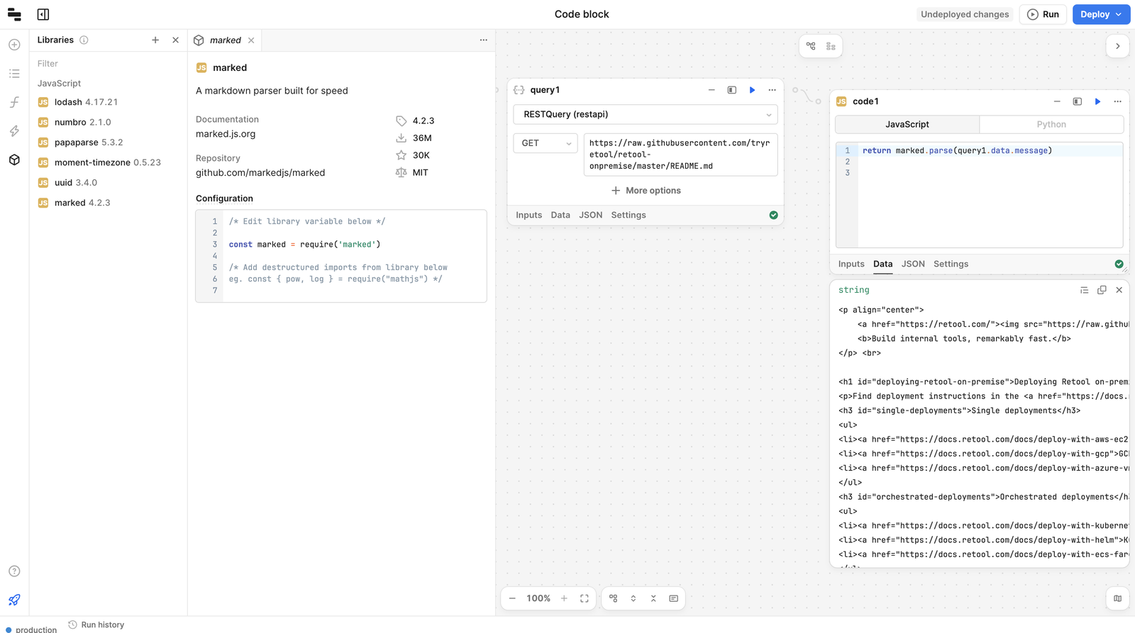 Use a library in a workflow