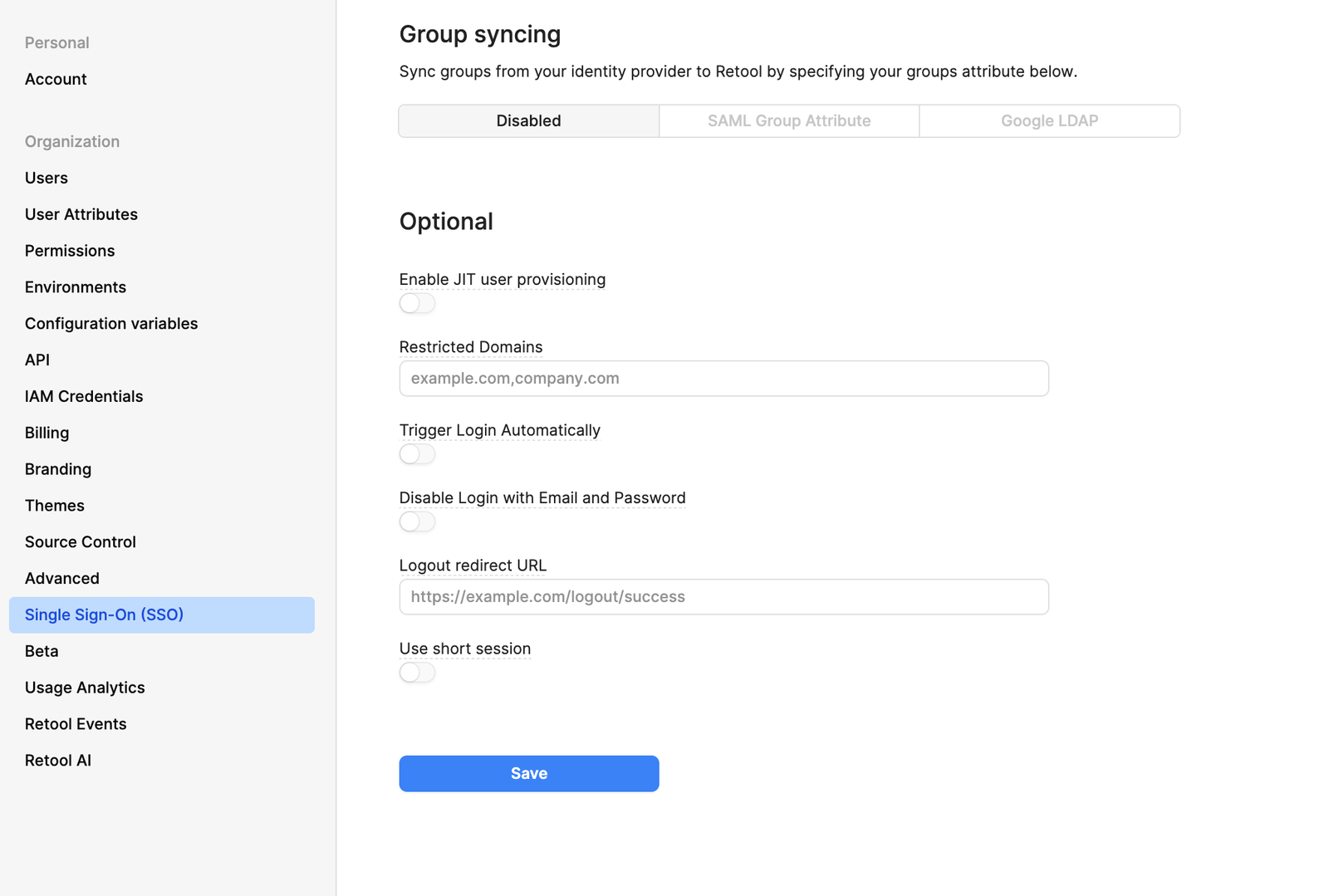 Enable JIT user provisioning.