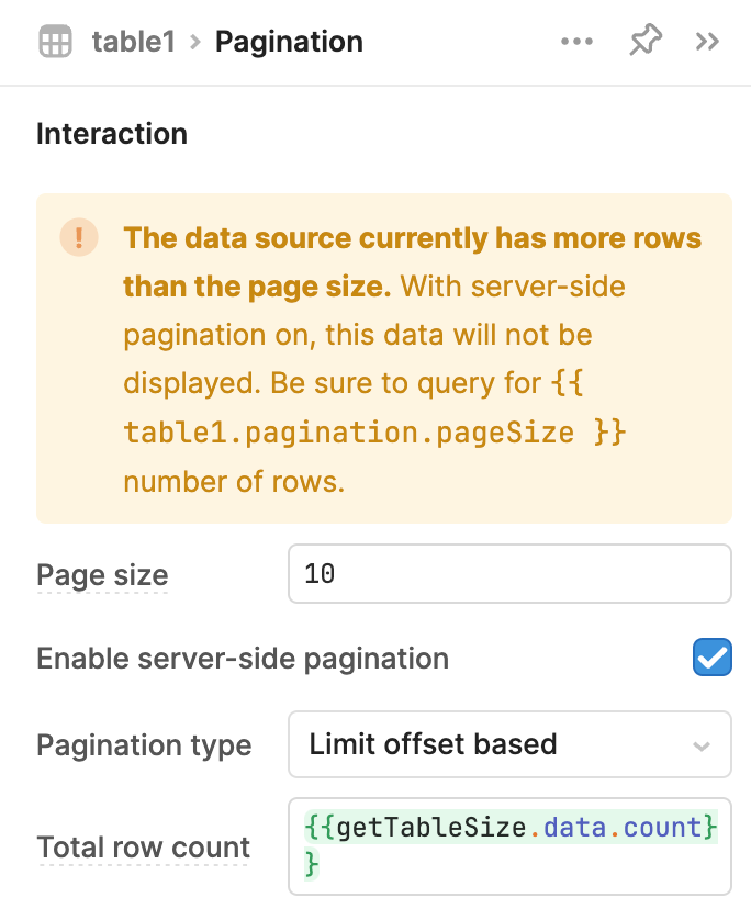 Server-side pagination