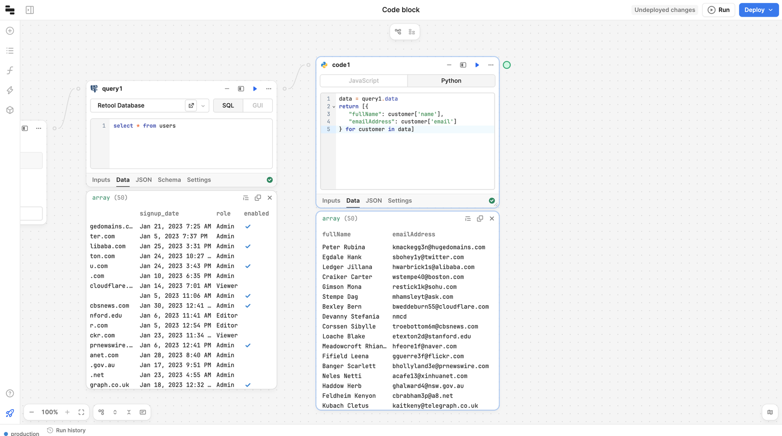 Using Python in a workflow