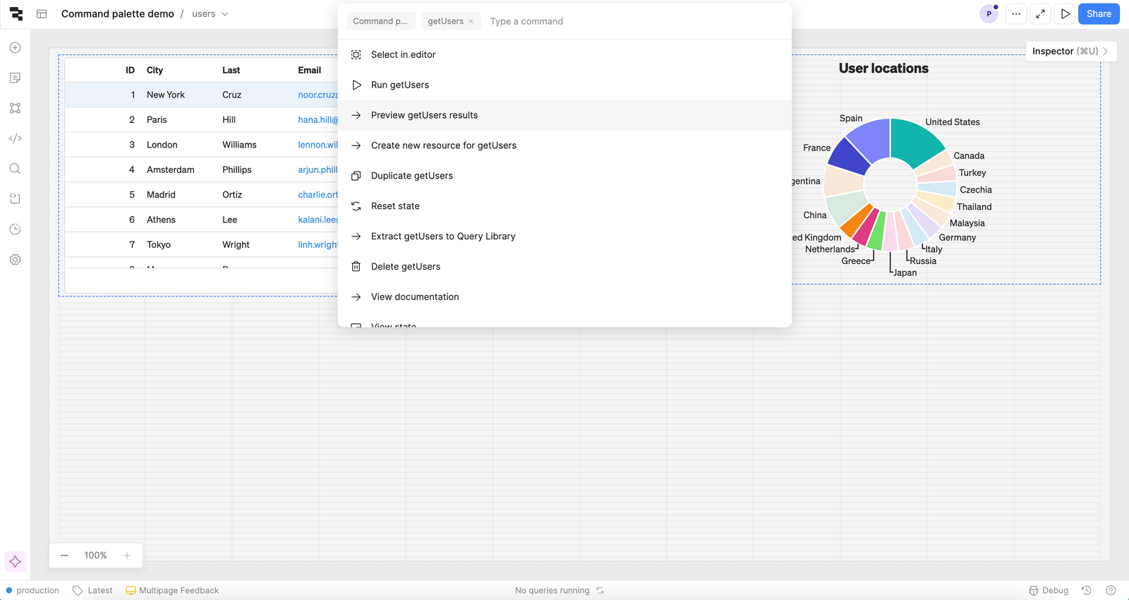 image showing query commands in Command Palette