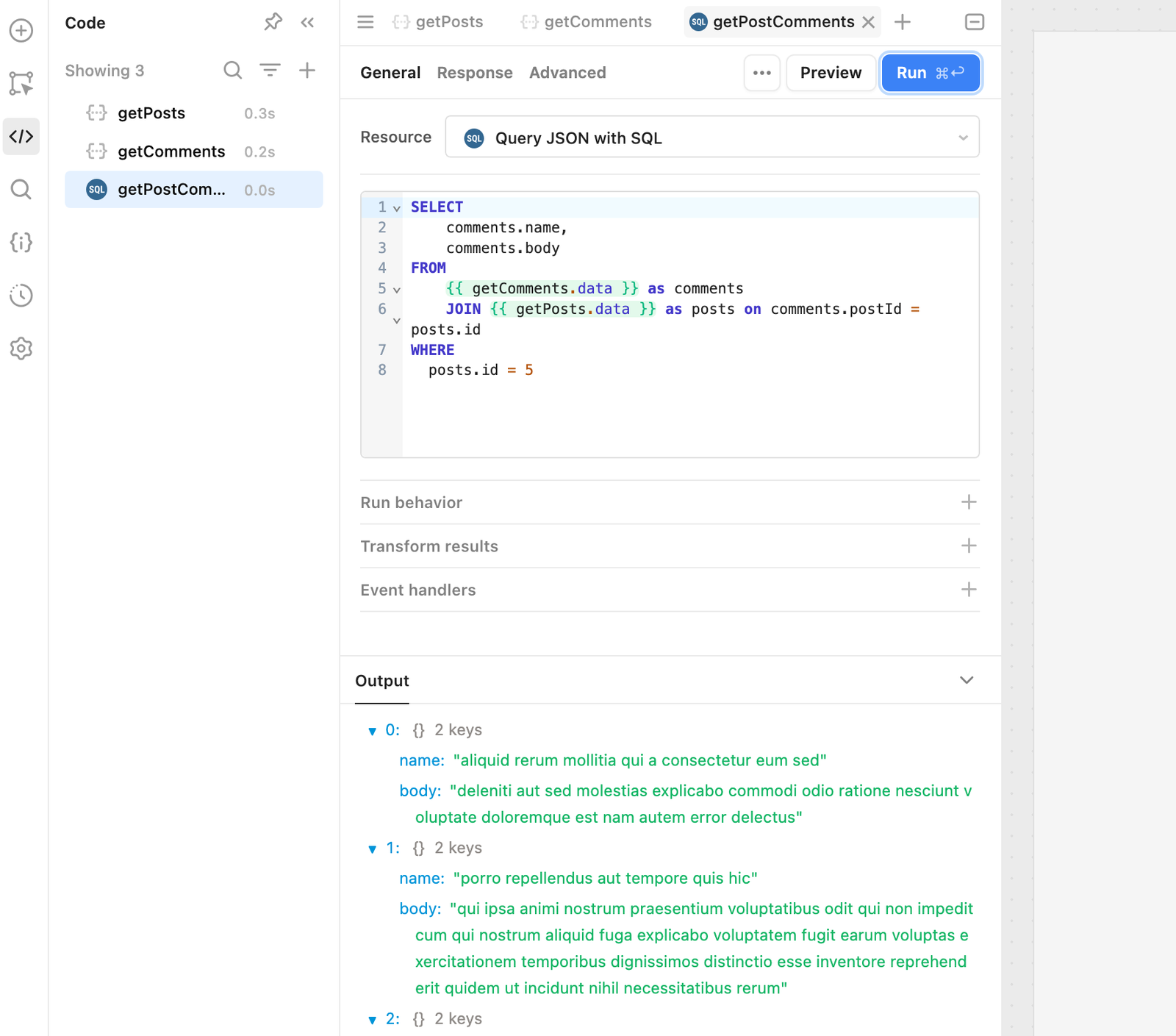 Query JSON with SQL