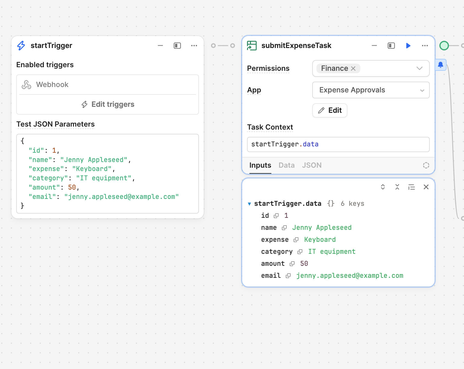 Provide data for task context