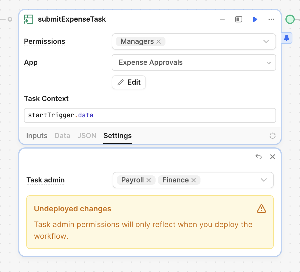 Configure task admins