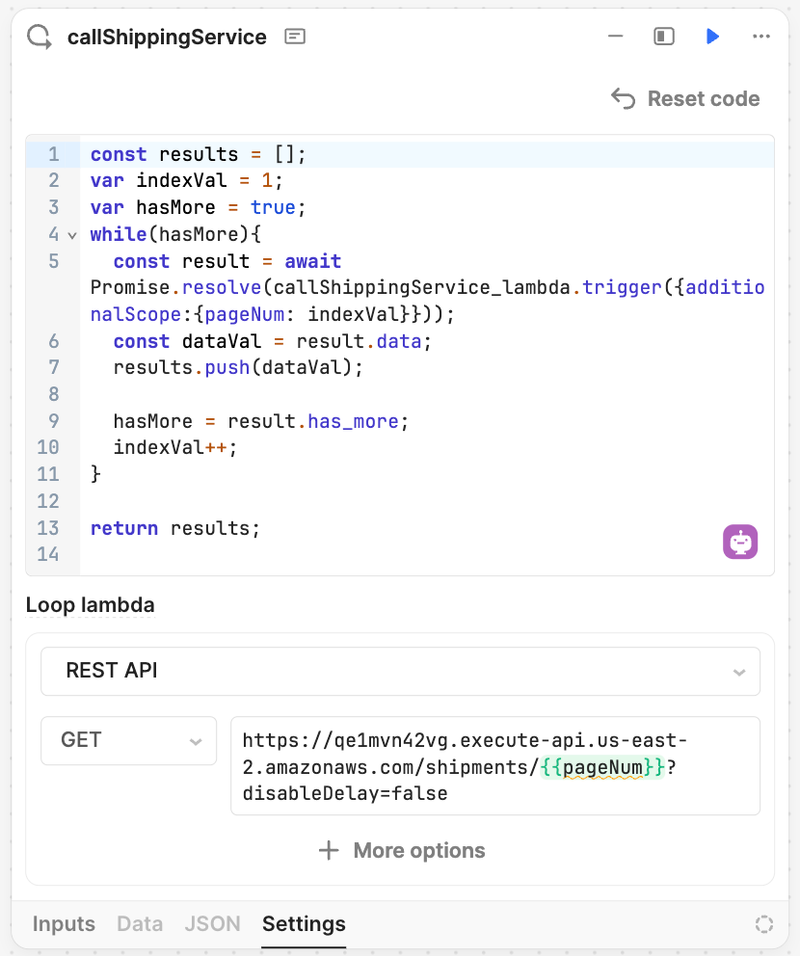 Loop on Paginated API