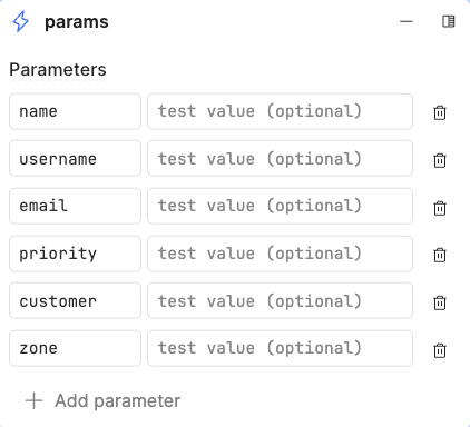 Multi-step function params block