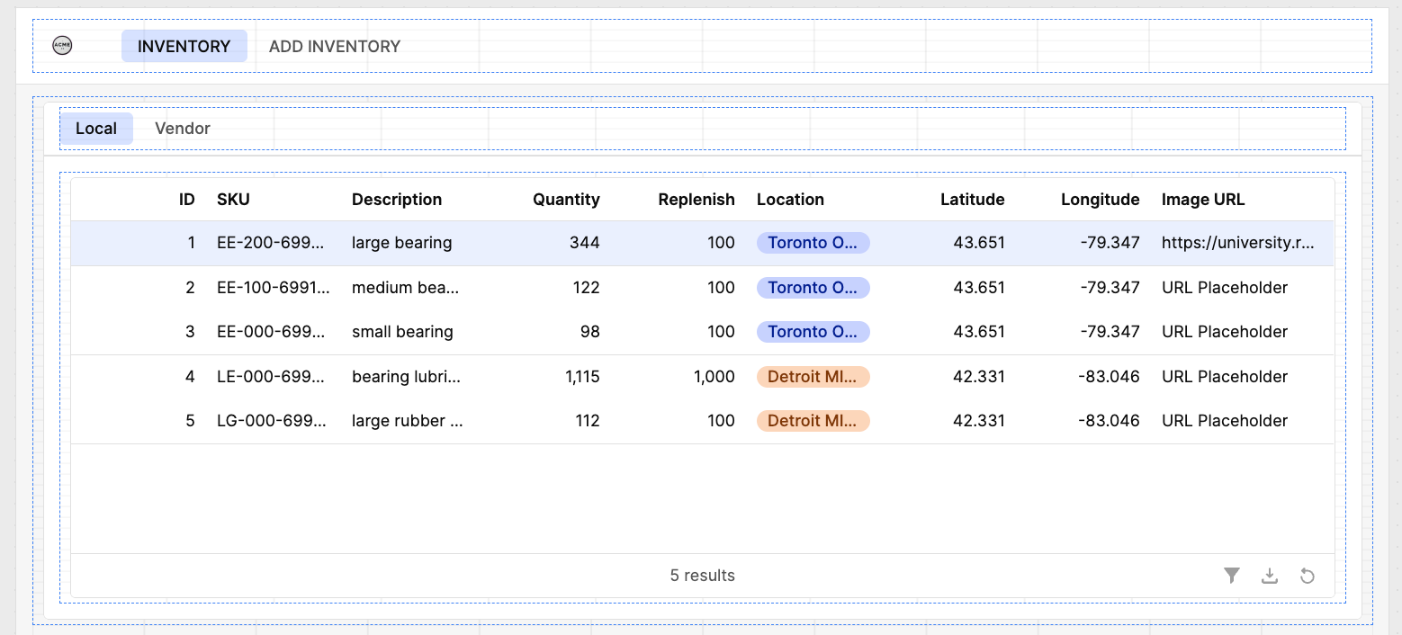 Retool Storage Folder contents