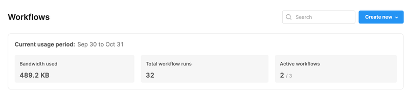 Workflows usage example
