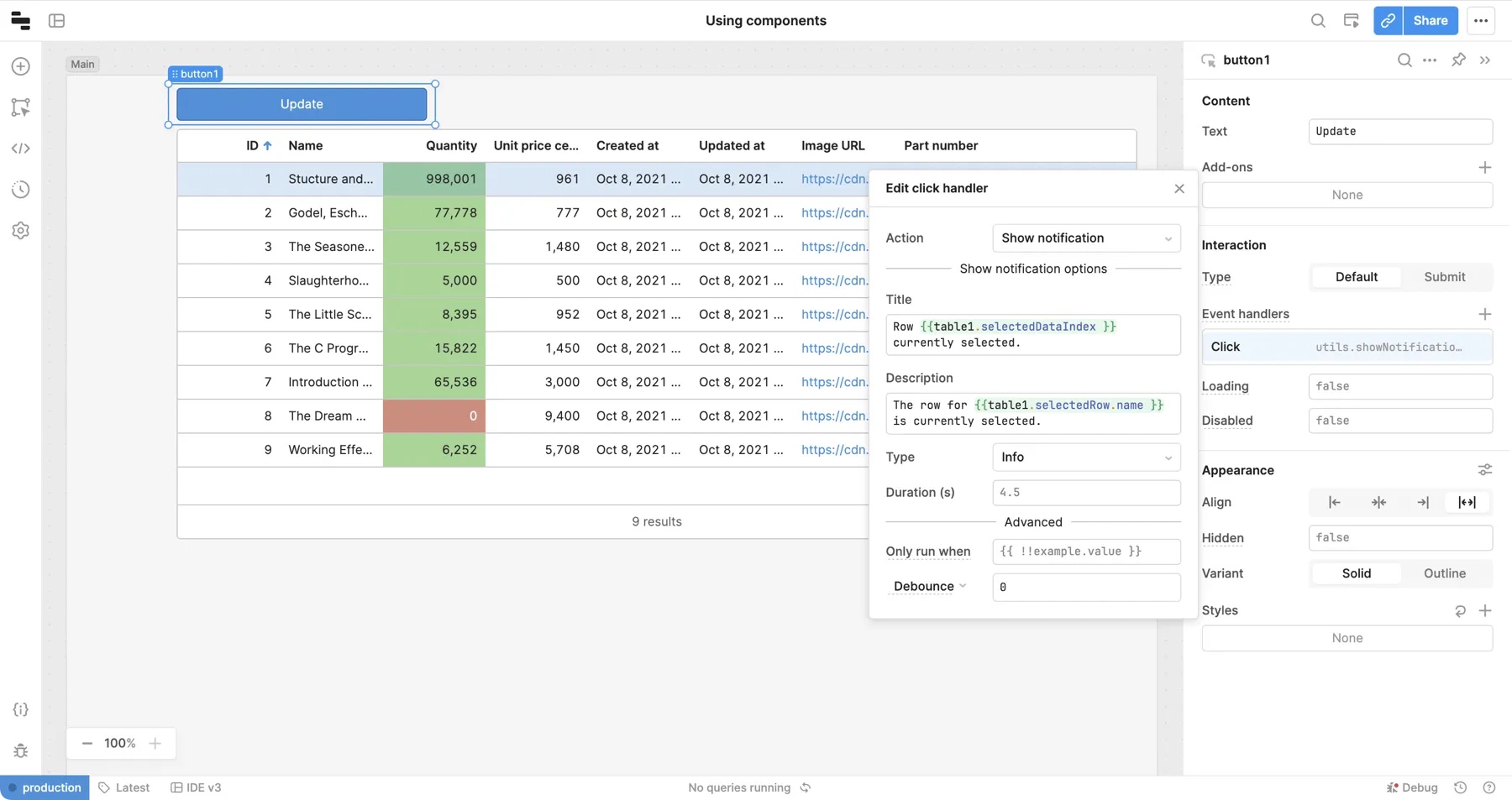 Configure an event handler for a Button