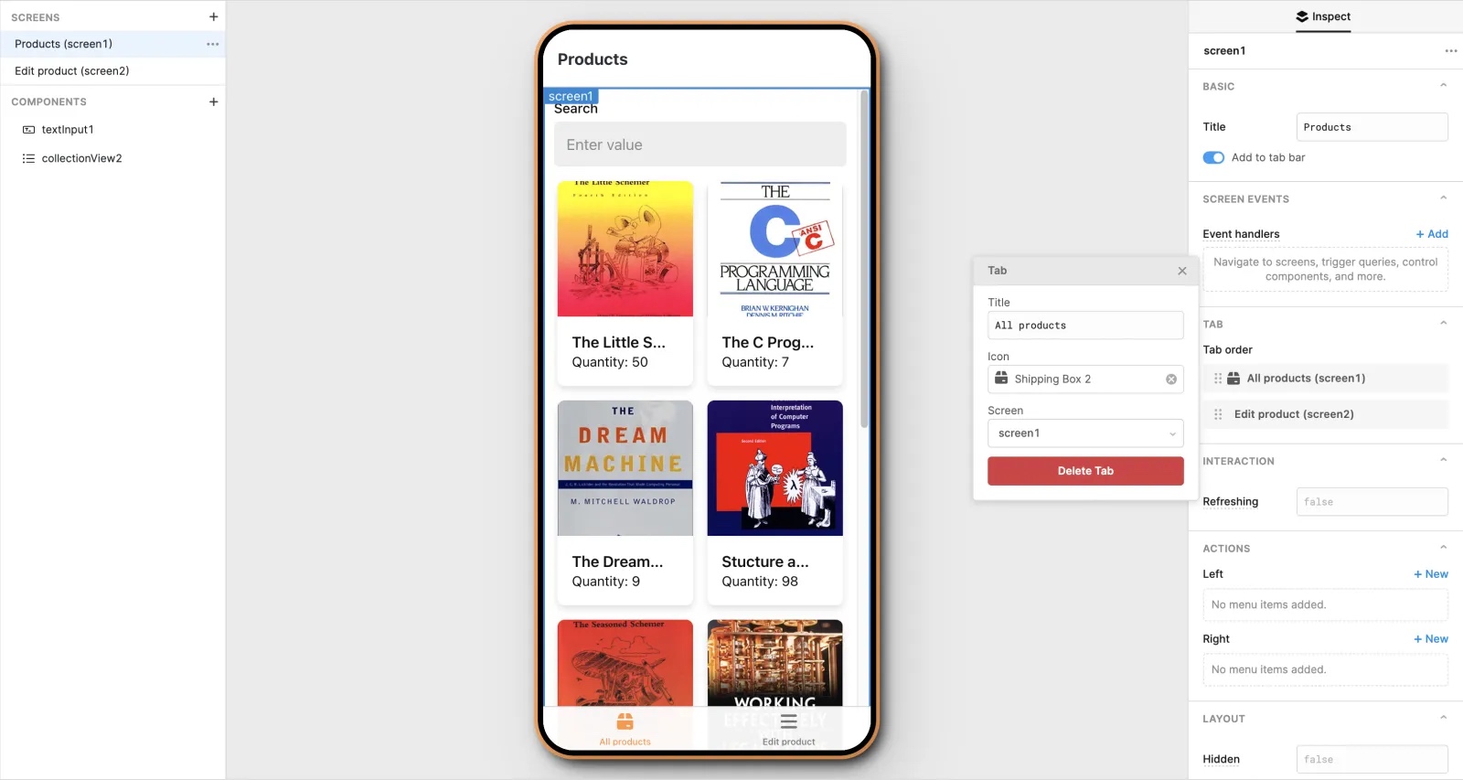 Manage how screens appear in the tab bar