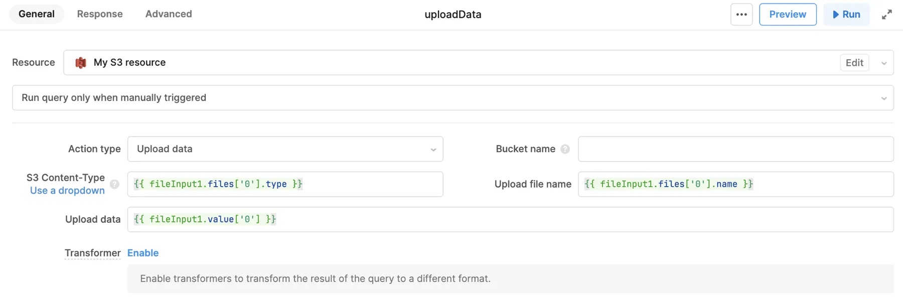 Upload data to S3