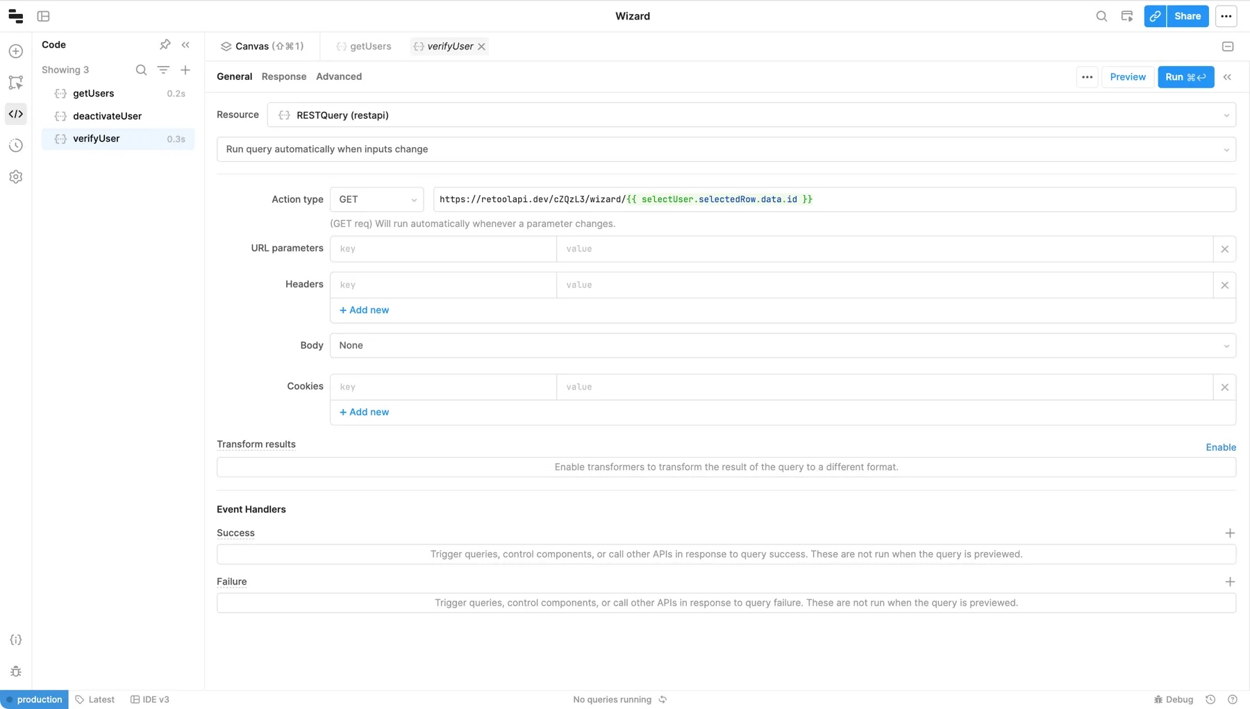 Add verifyUser query