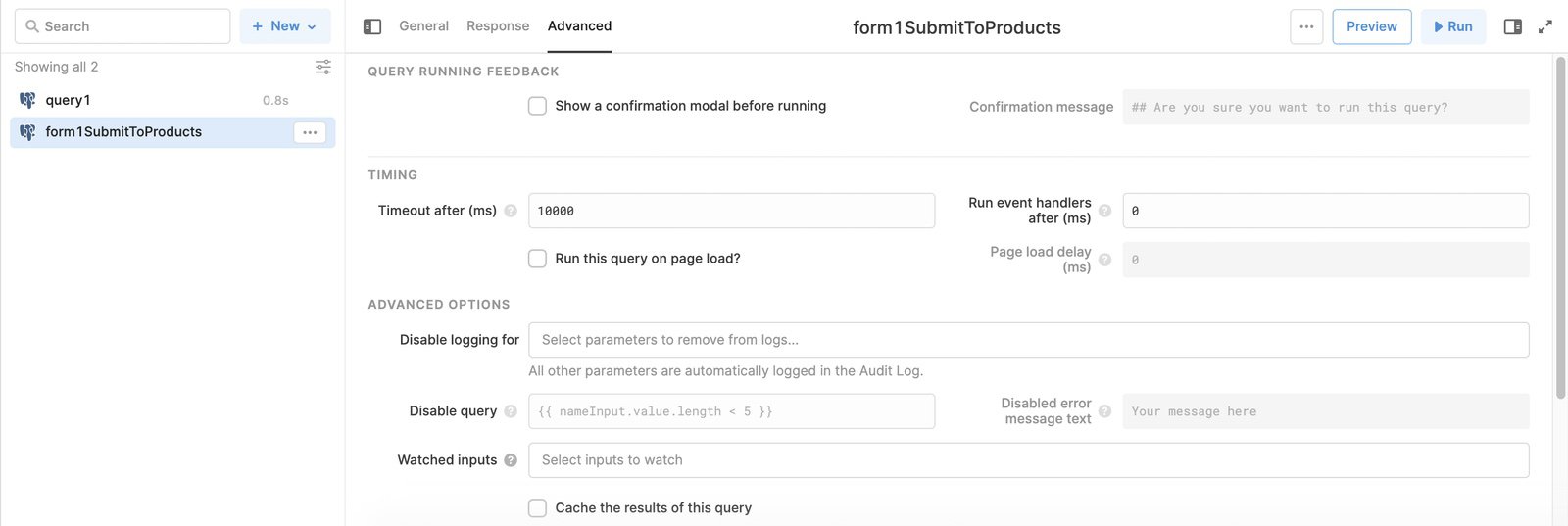 Query confirmation