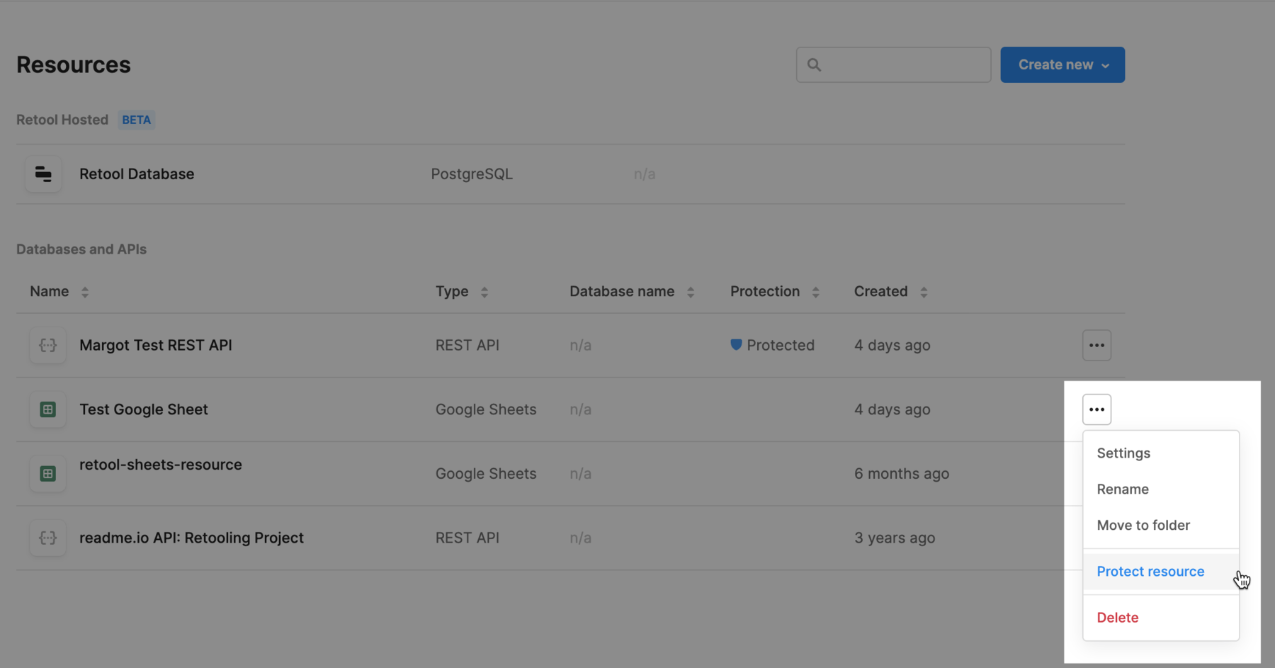 Protect resource from overview page