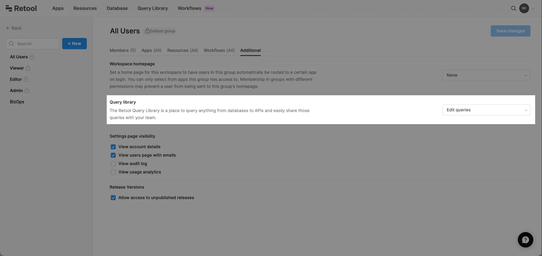 Setting Query library permissions