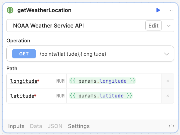 getWeatherLocation block configuration