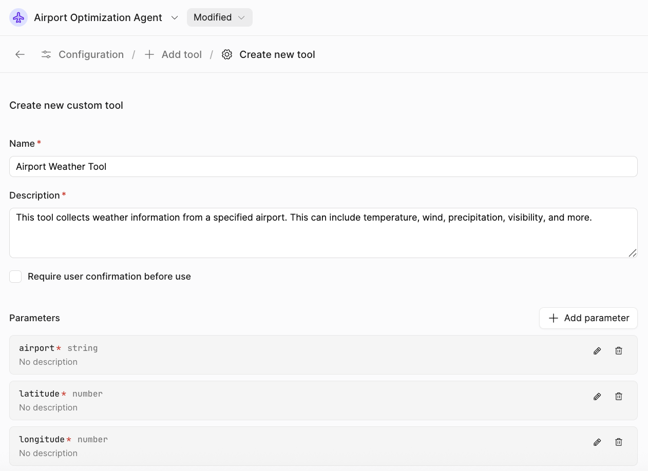 Airport Weather Tool configuration