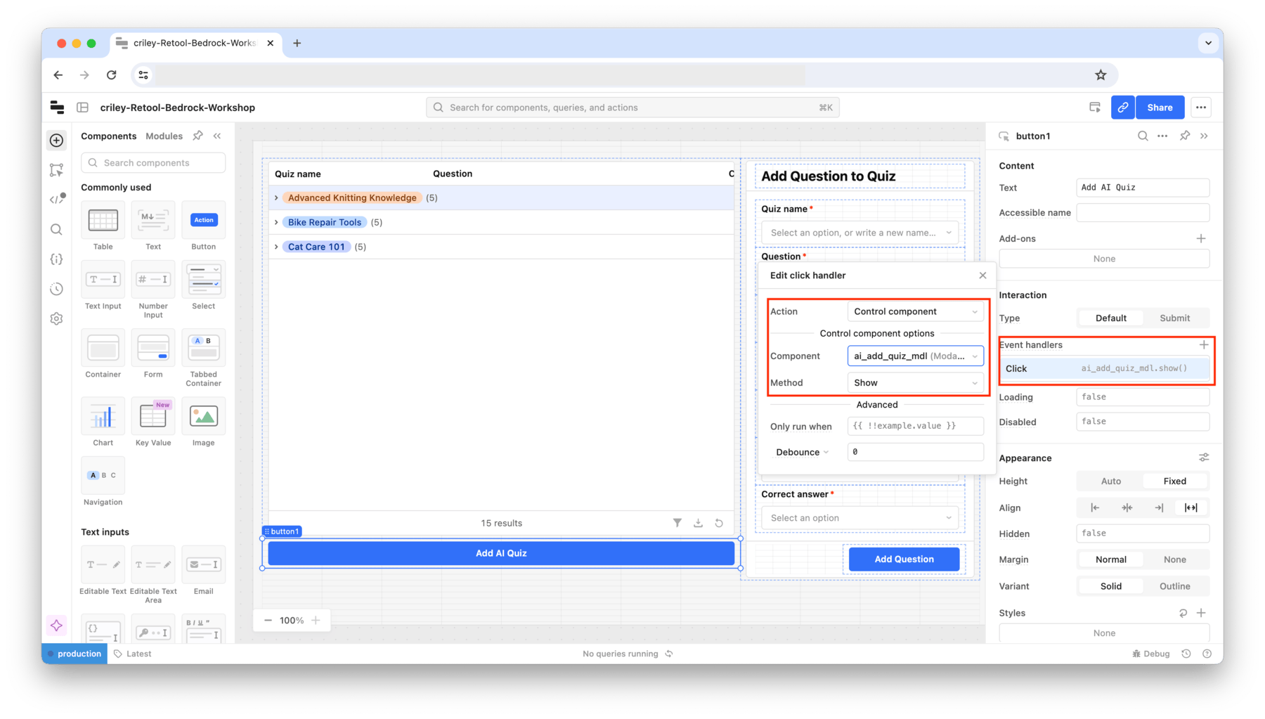 Configure Event Handler